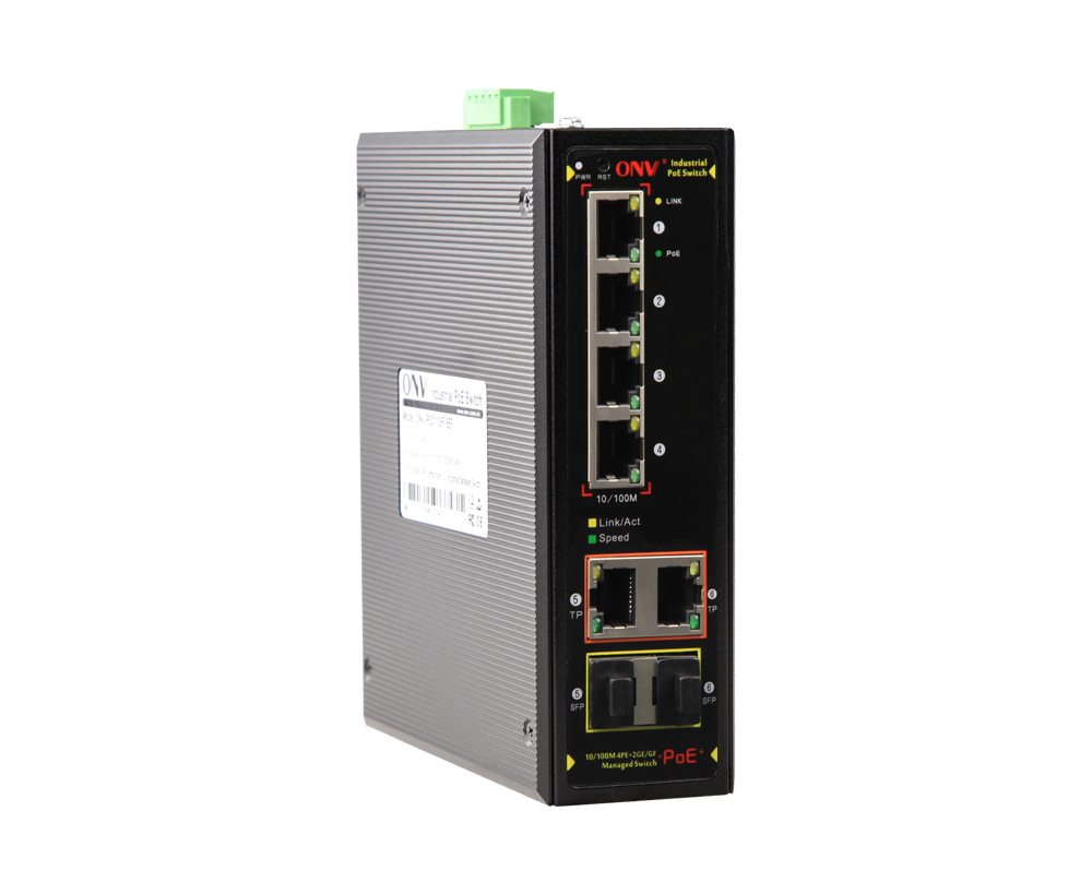 10/100M 6-port managed industrial PoE switch