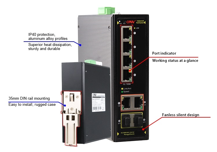 6-port managed industrial Ethernet switch, industrial Ethernet switch
