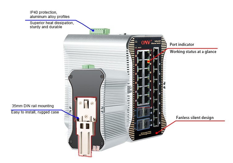 24-port 10G uplink managed industrial Ethernet fiber switch,industrial switch