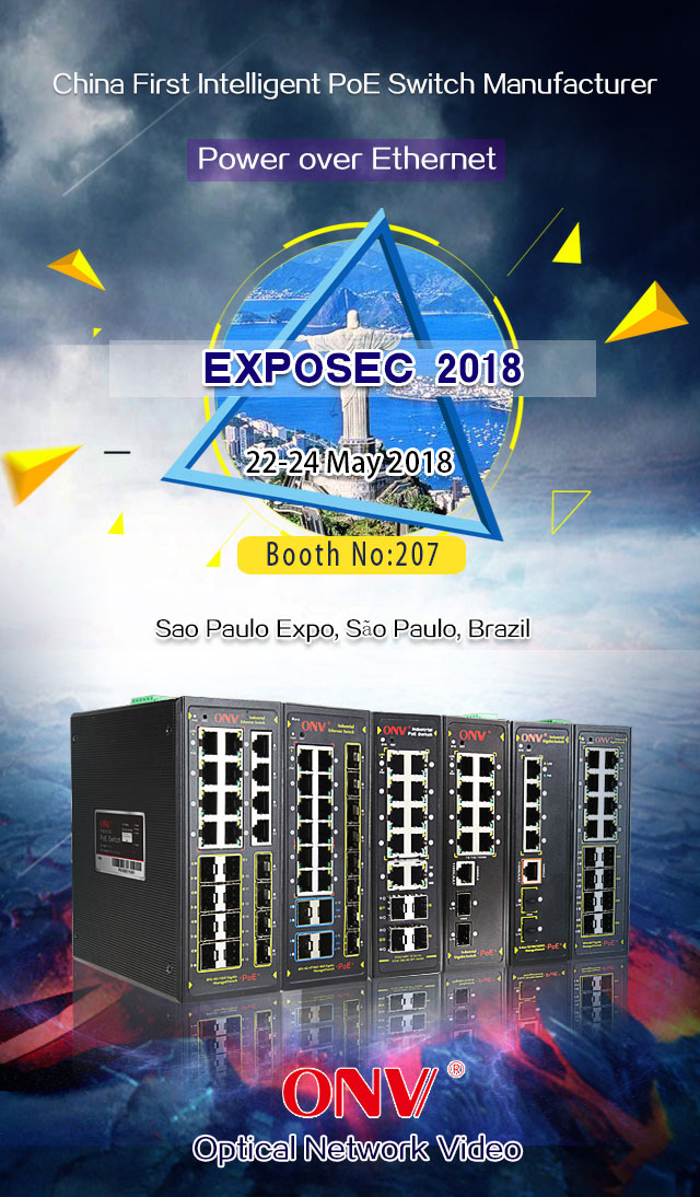 ONV PoE switch at EXPOSEC,PoE switch
