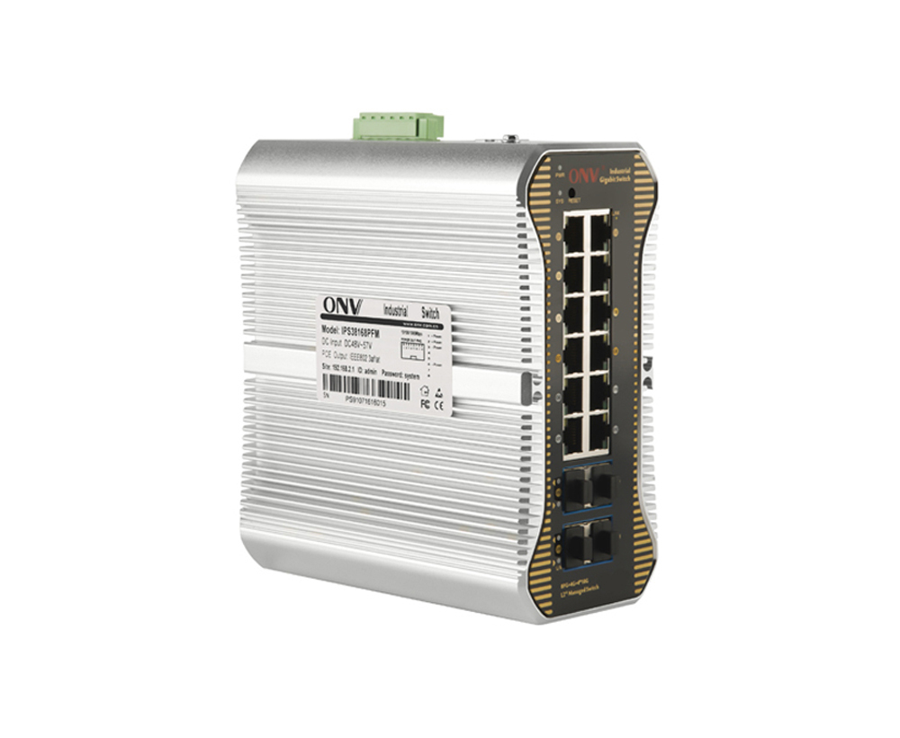 10G uplink 16-port L3 managed industrial Ethernet switch