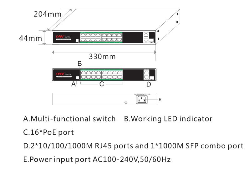 18-port Gigabit uplink AI PoE switch，PoE switch