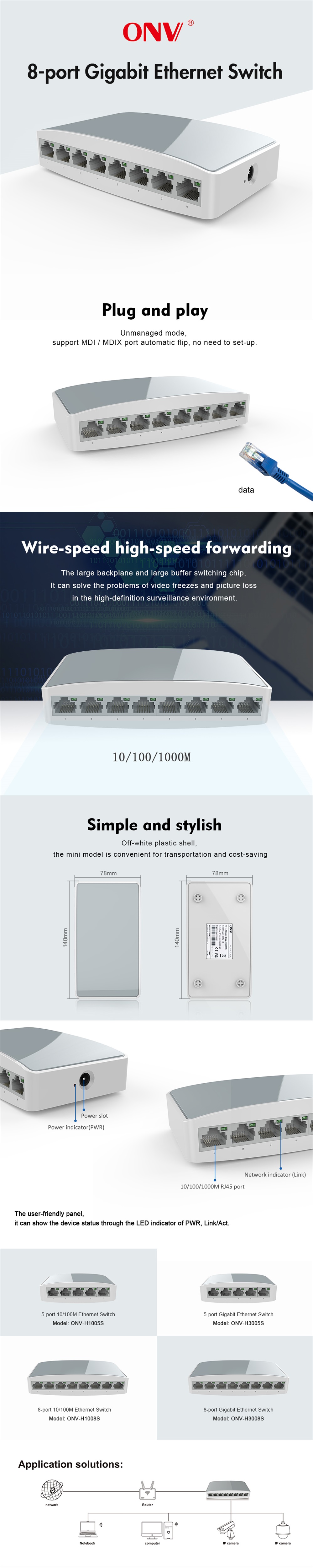 New Product] 8-port gigabit Ethernet switch-Latest products