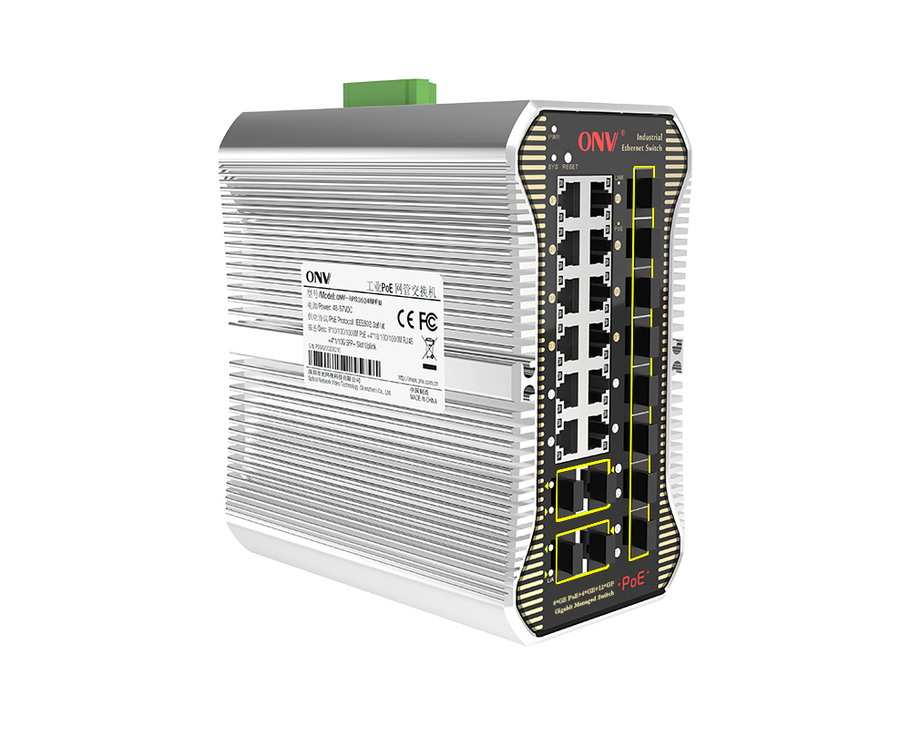 Full gigabit 24-port L2+ managed  industrial PoE fiber switch