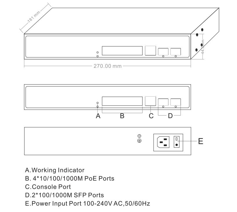 managed PoE switch,6-port gigabit managed PoE switch,PoE switch