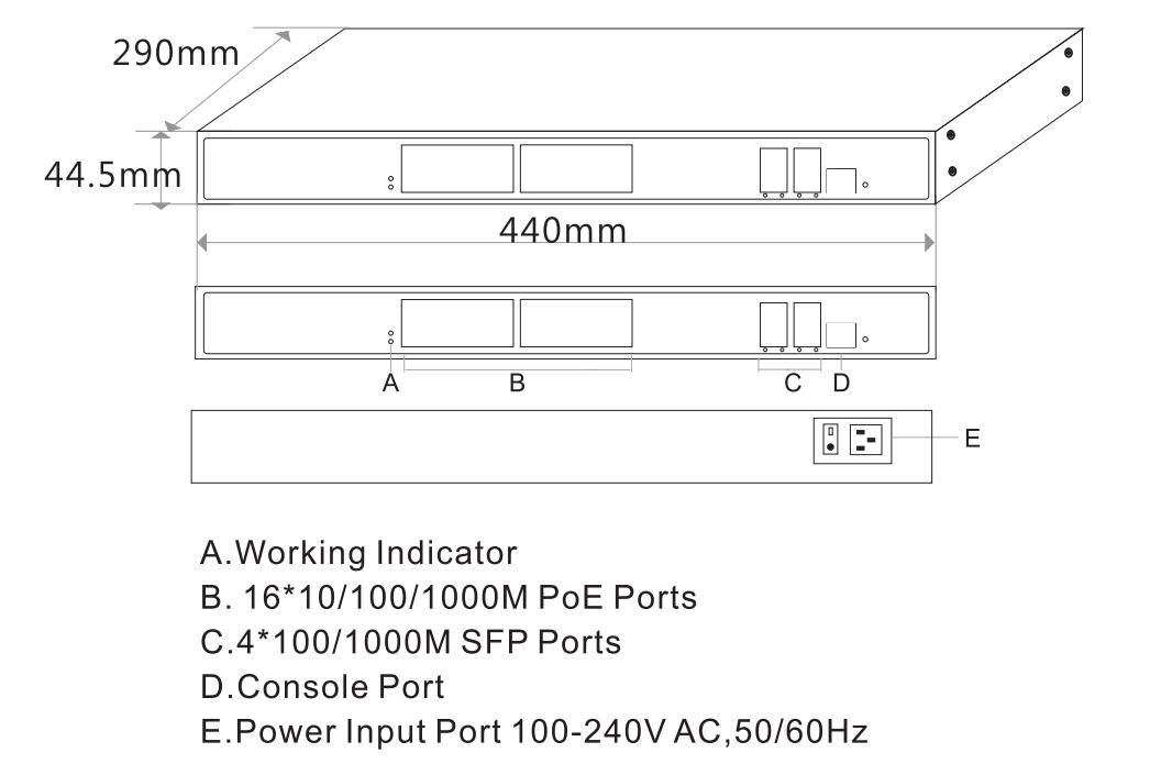 managed PoE switch, 20-port gigabit PoE switch,PoE switches