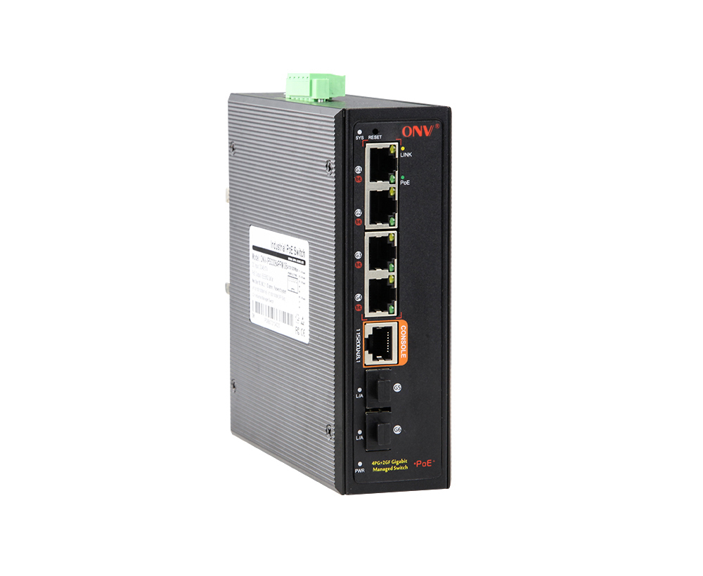 Full gigabit 6-port managed bt industrial PoE switch