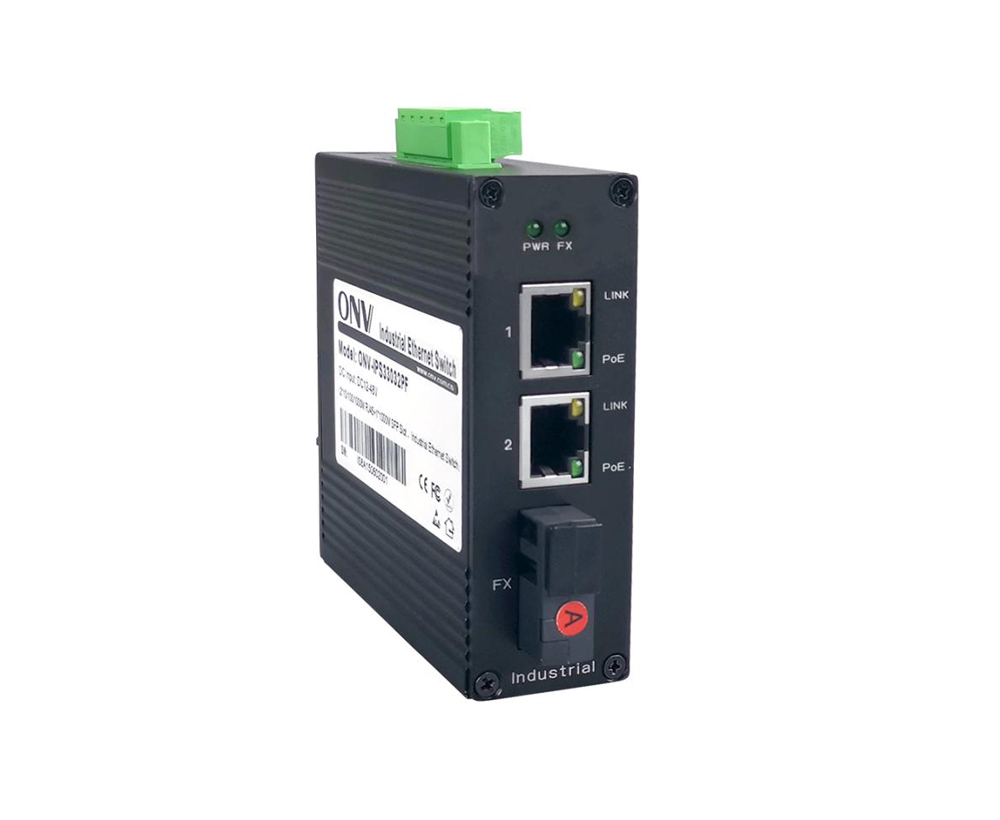 Full gigabit 3-port industrial PoE fiber switch
