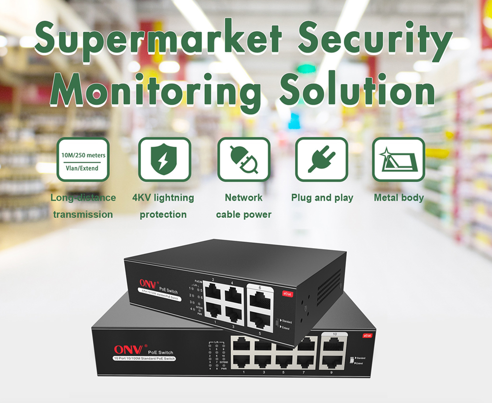 [ONV Ethernet switches] Suining Baisheng Runjia Shopping Center Security Monitoring Solution