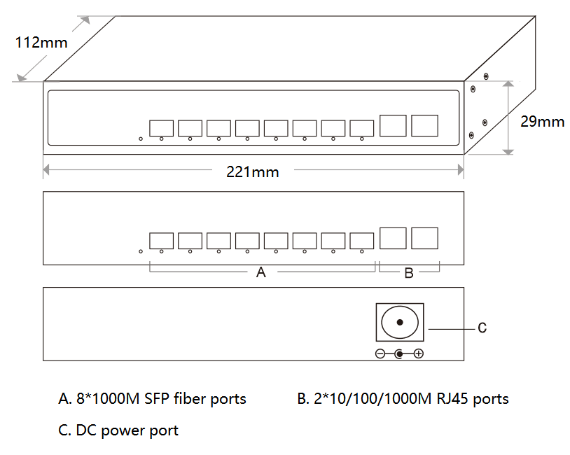 10-port gigabit fiber switch,Ethernet switch,gigabit Ethernet switch