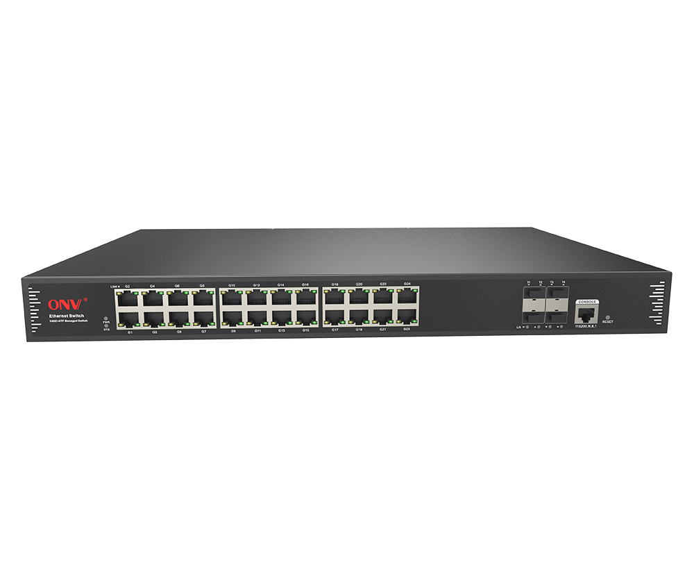 10G uplink 28-port L3 managed Ethernet fiber switch