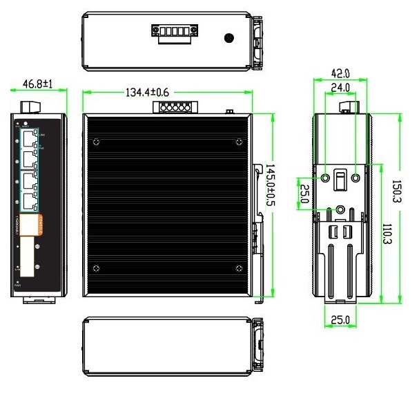 Full gigabit 6-port L2+ managed industrial PoE switch-Industrial 