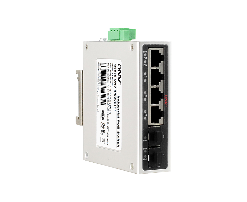 Full gigabit 6-port industrial PoE fiber switch