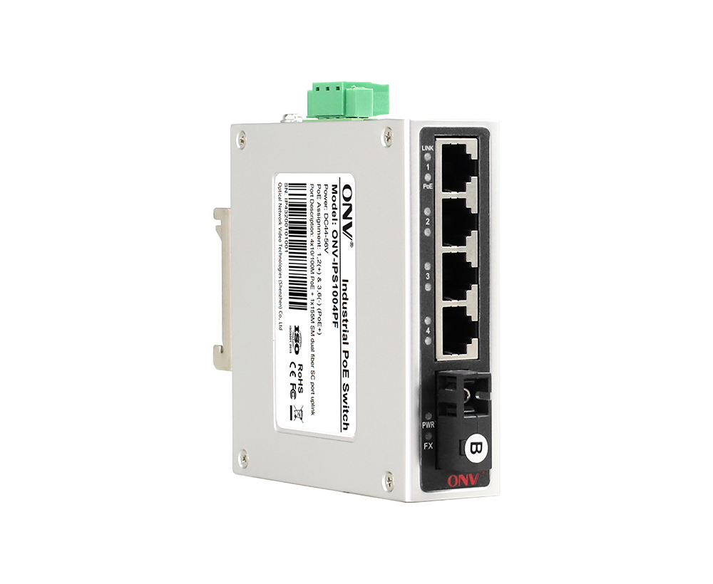 10/100M 5-port industrial PoE fiber switch