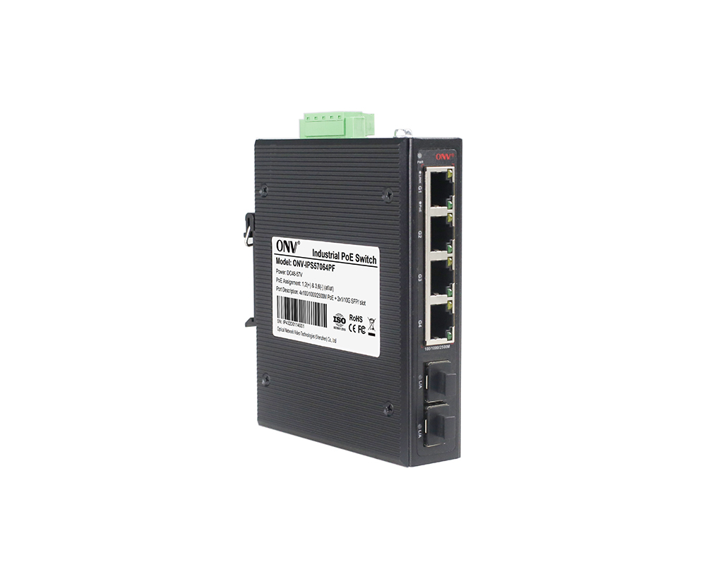 2.5G 6-port industrial PoE fiber switch