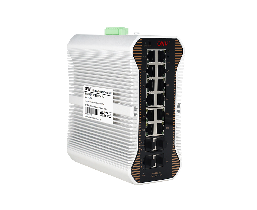 Full gigabit 16-port L2+ managed industrial Ethernet fiber switch