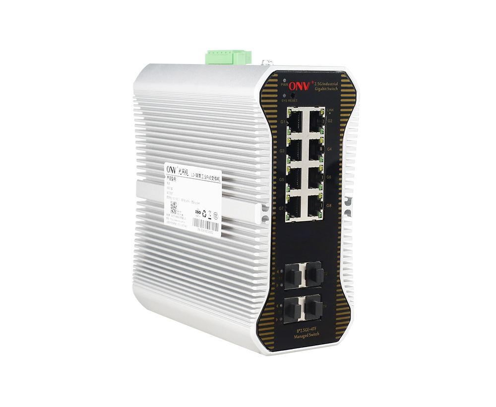 2.5G 12-port L2+ managed industrial Ethernet fiber switch