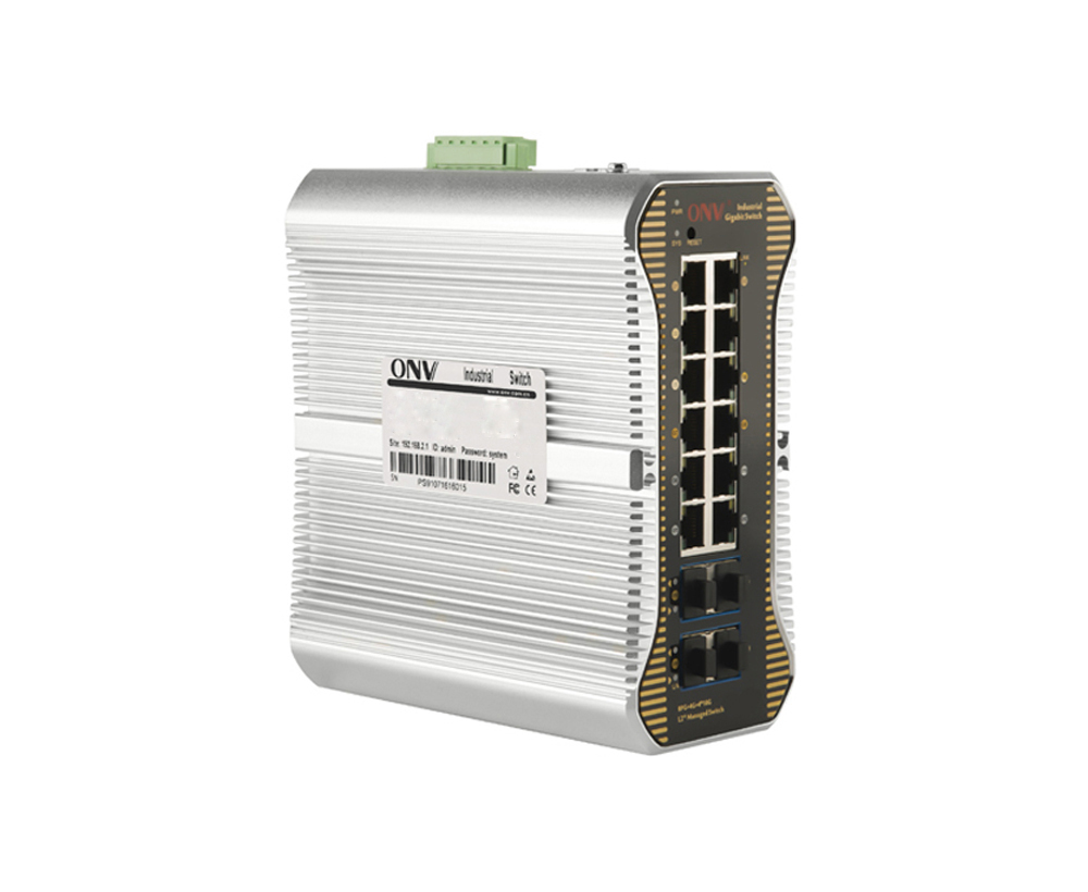 10G uplink 16-port L2+ industrial Ethernet fiber switch