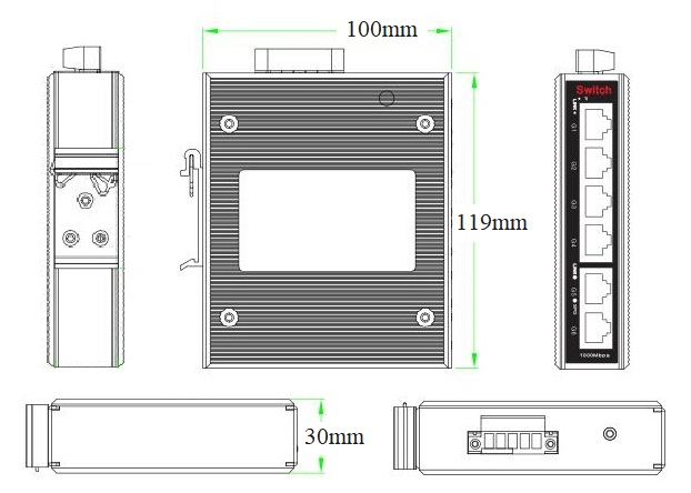 6 port gigabit industrial Ethernet switch, industrial Ethernet switch