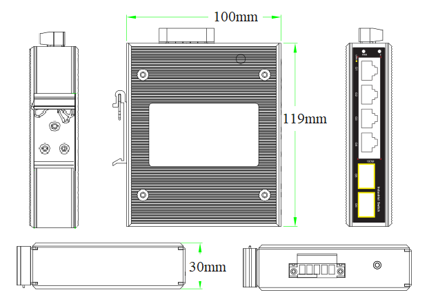 6-port gigabit industrial Ethernet switch, industrial Ethernet switch