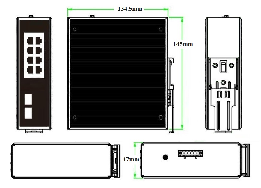 10-port gigabit managed industrial Ethernet switch, industrial switch