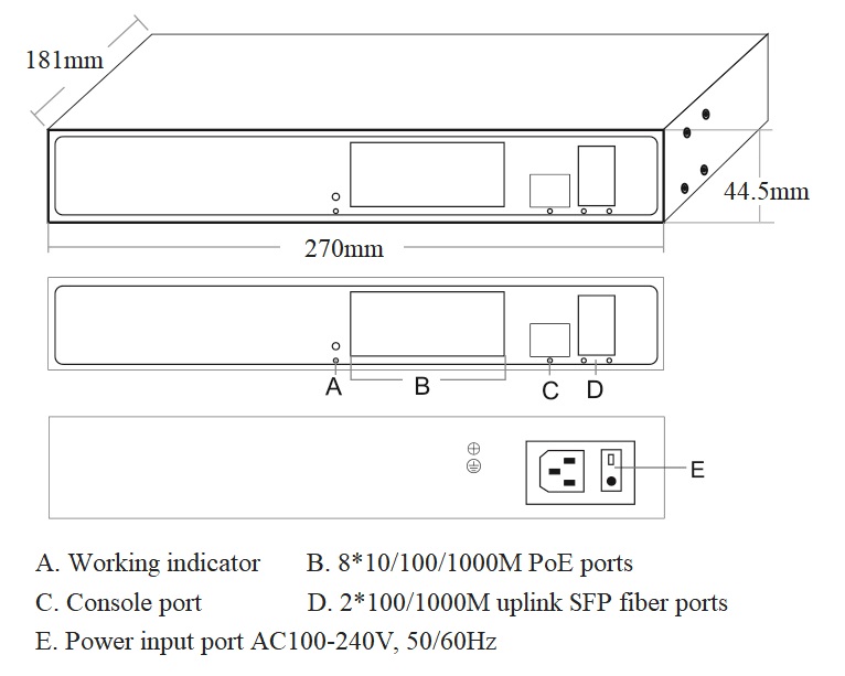 10-port gigabit managed PoE switch, PoE switches, PoE switch