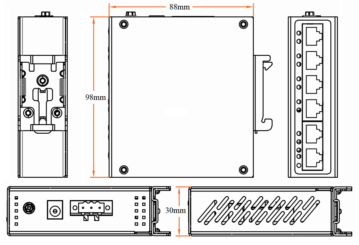 6-port gigabit industrial PoE switch, industrial Ethernet switch,PoE switch