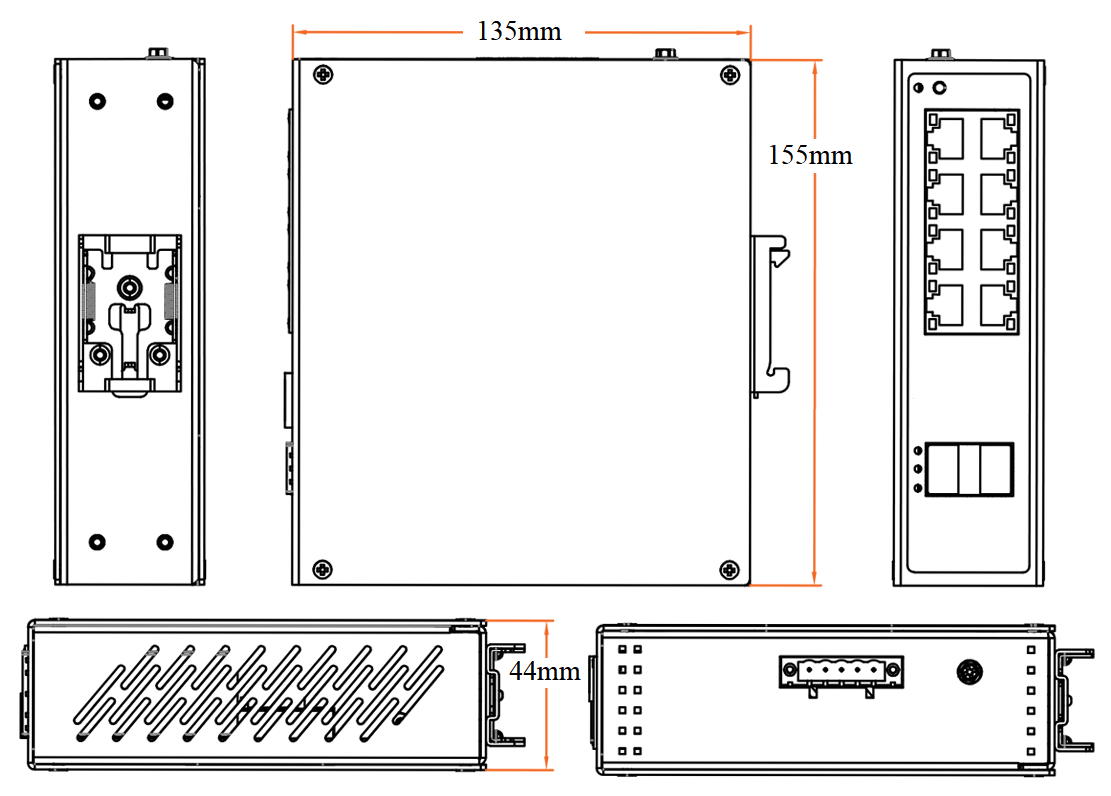 10-port Gigabit industrial PoE switch, industrial Ethernet switch, PoE switch