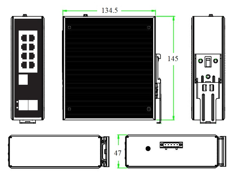 10-port gigabit managed industrial PoE switch, industrial PoE switch