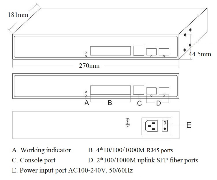 6-port Gigabit managed Ethernet switch，managed Ethernet switch, Ethernet switch