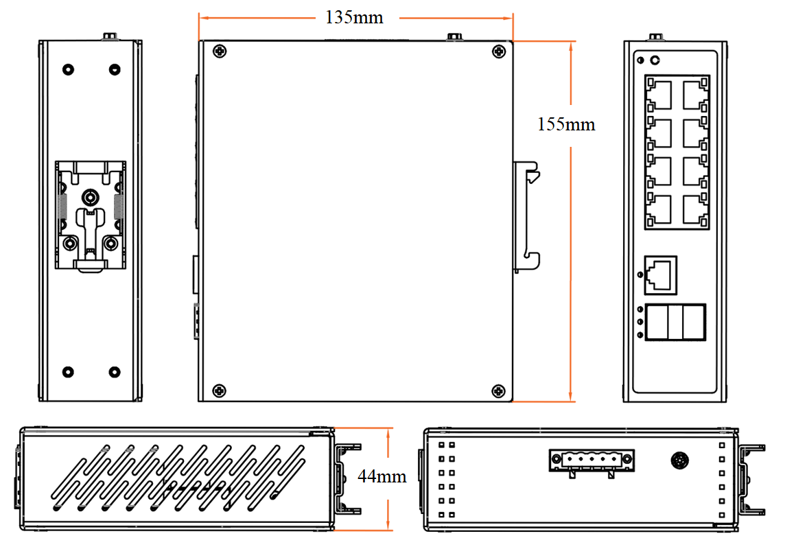 10 port gigabit industrial PoE switch, industrial PoE switch, PoE switch