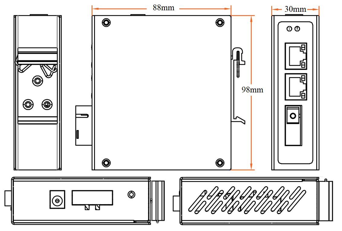 2 port industrial Ethernet switch, industrial fiber switch, industrial switch