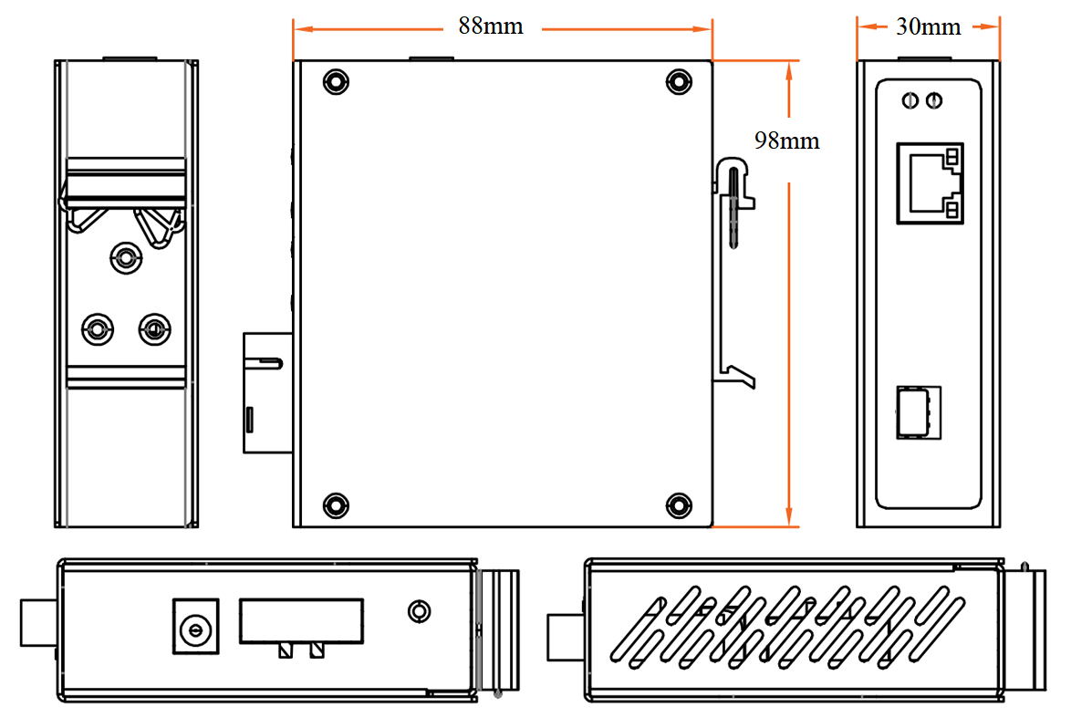 2 port gigabit industrial Ethernet switch, Ethernet switch, industrial switch