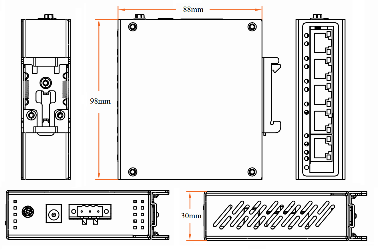 5 port gigabit industrial PoE switch, industrial Ethernet switch?PoE switch