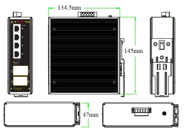 6-port managed industrial Ethernet switch, industrial Ethernet switch