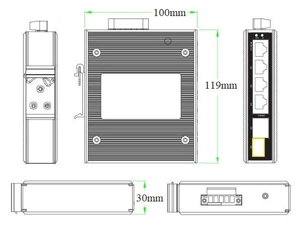 6 port gigabit Easy managed industrial Ethernet switch, industrial switch