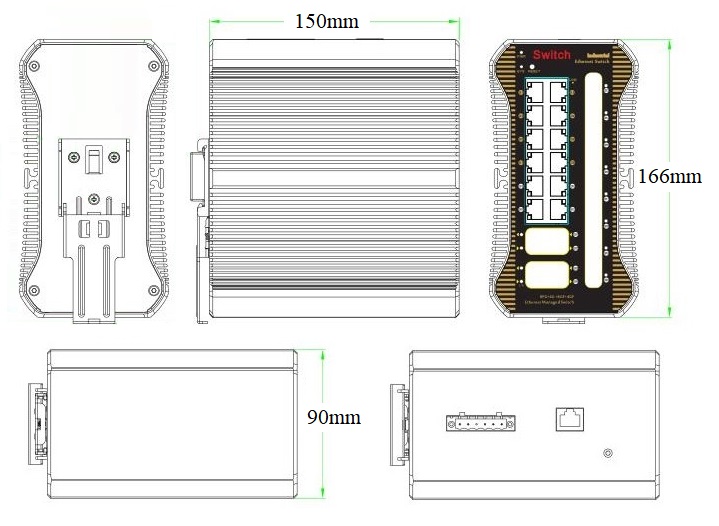 24 port Gigabit managed industrial Ethernet switch, industrial Ethernet switch