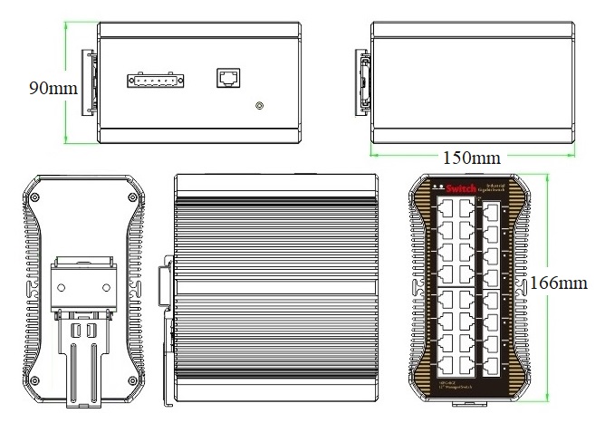 24 port gigabit managed industrial Ethernet switch, industrial switch