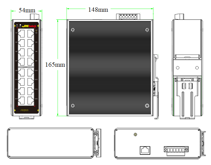 16 port gigabit managed industrial Ethernet switch, industrial switch