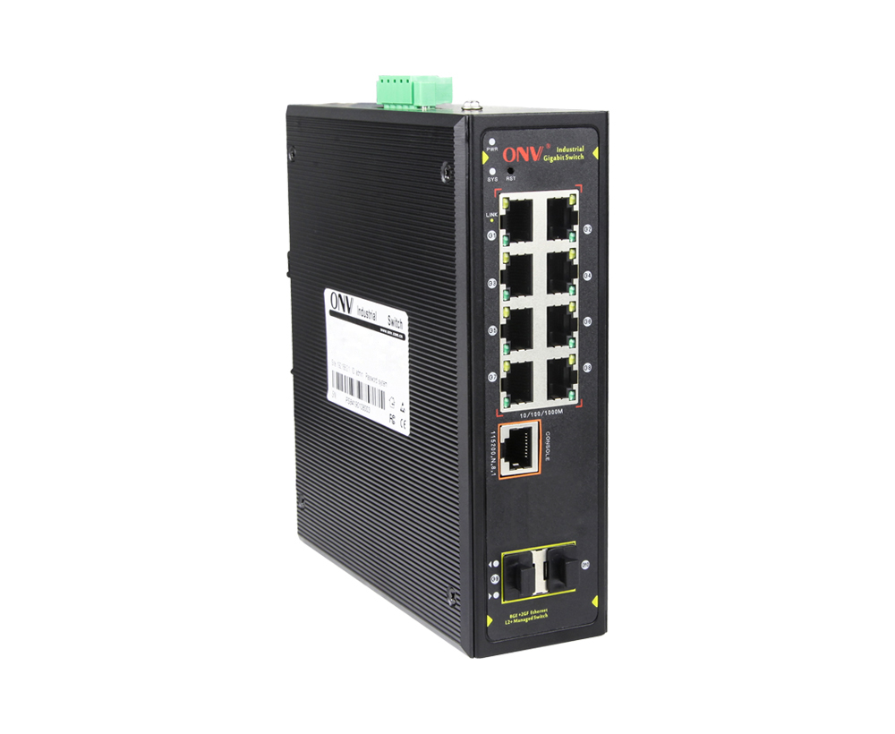 Gigabit 10-port L2+ managed industrial Ethernet switch