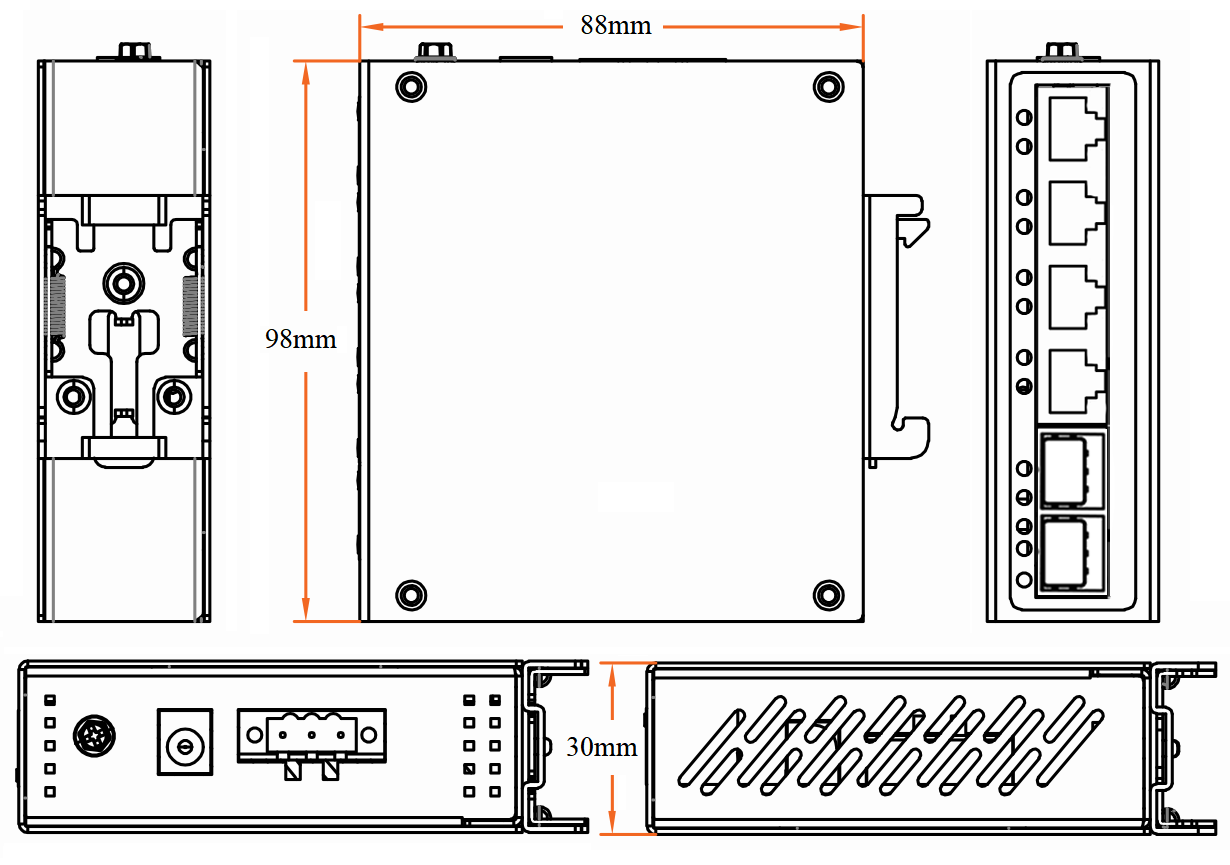 6 port Gigabit industrial PoE switch, industrial PoE switch, PoE switch