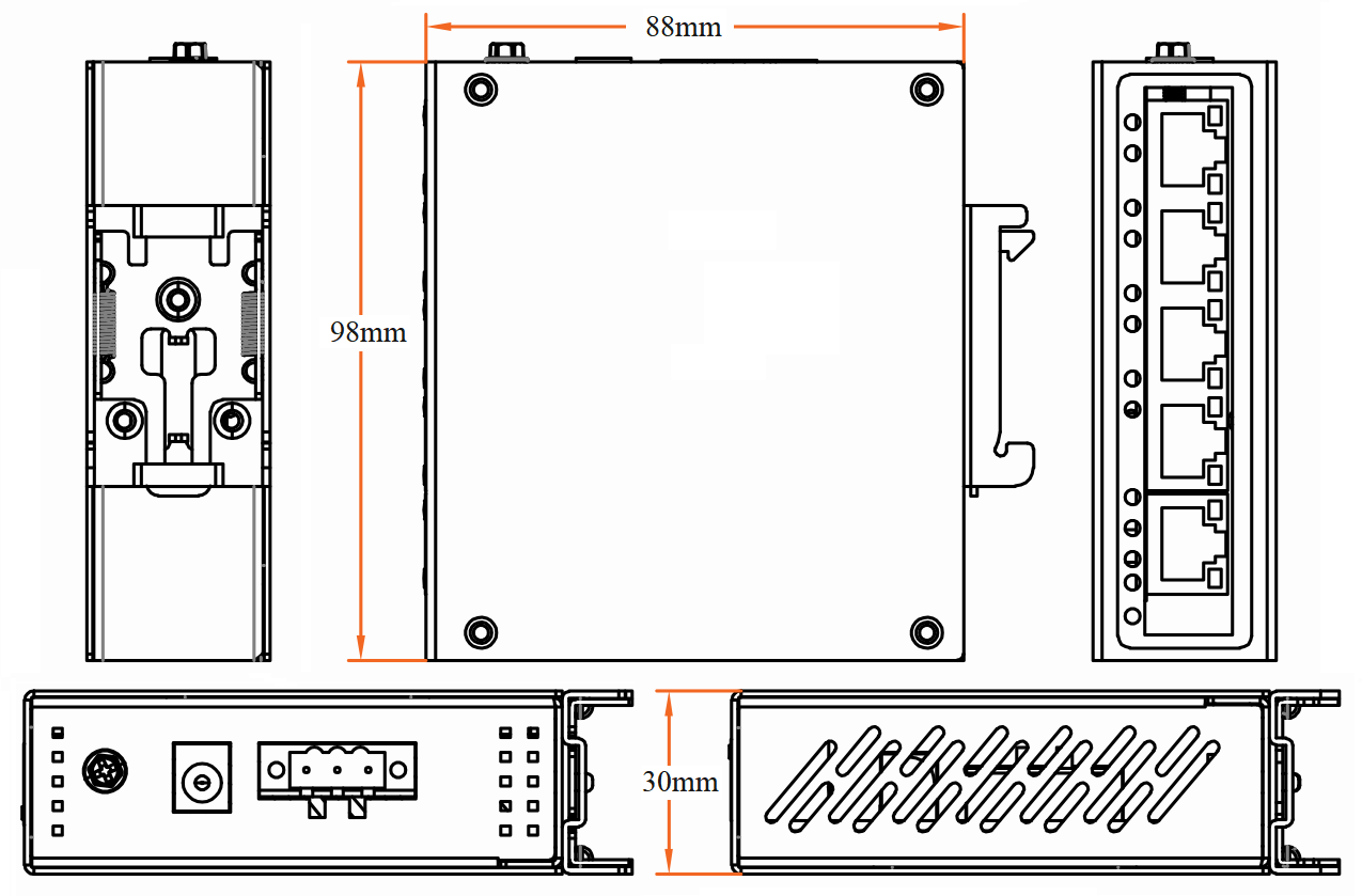 5 port industrial Ethernet switch, industrial switch, industrial Ethernet switch