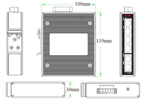 6-port industrial PoE switch, industrial PoE switch, industrial switch