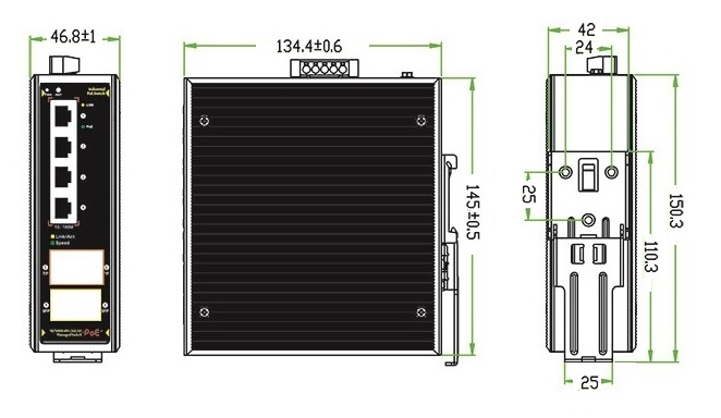 6-port industrial PoE switch, industrial PoE switch, industrial switch