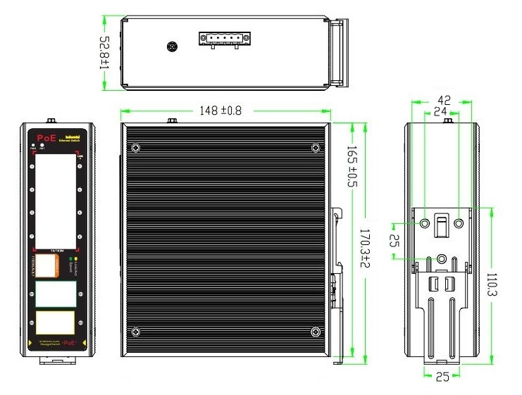 10 port managed industrial PoE switch, industrial PoE switch, PoE switch