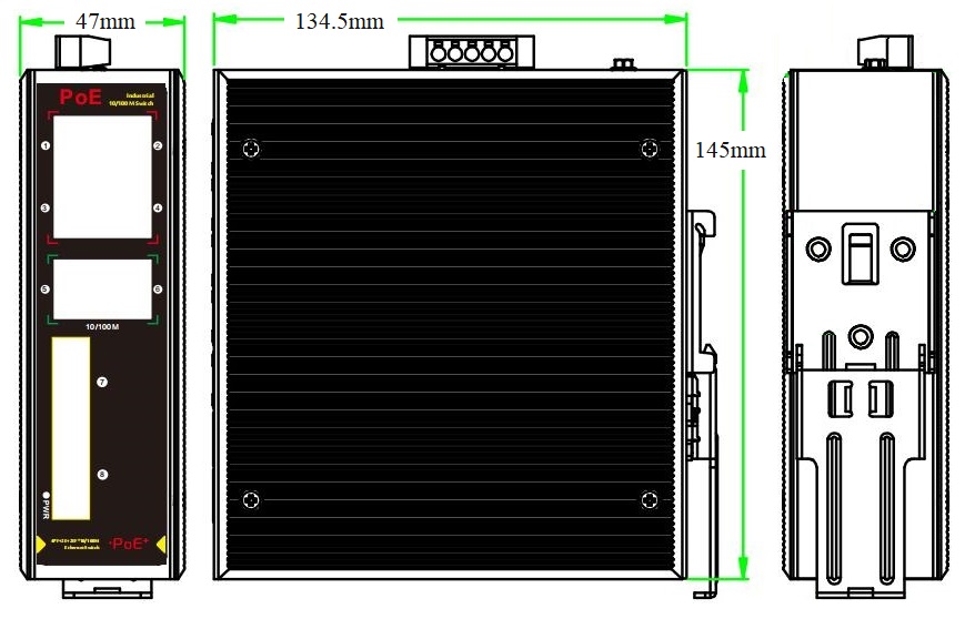 8-port industrial PoE switch, industrial PoE switch, PoE switch