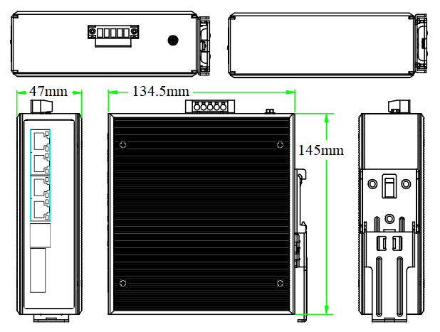 6 port Giabit managed industrial PoE switch, industrial PoE switch, PoE switch