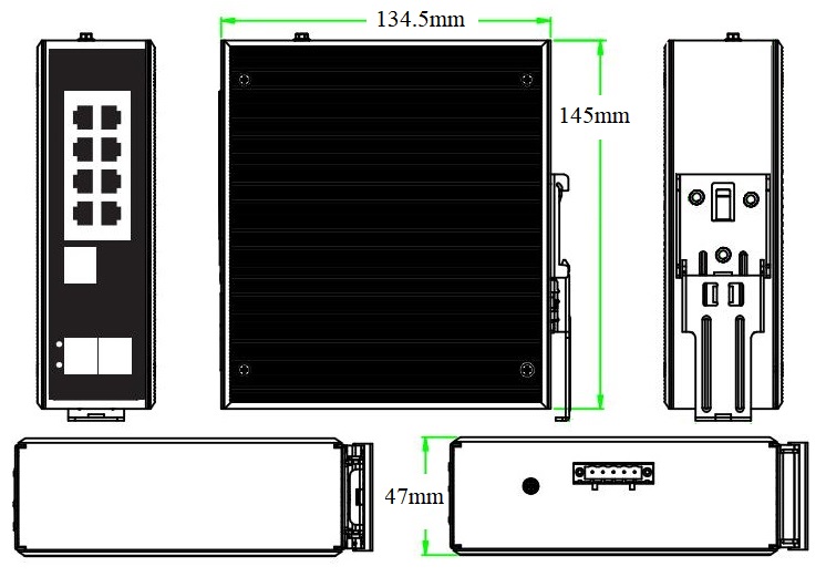 10-port Gigabit managed industrial PoE switch, industrial PoE switch