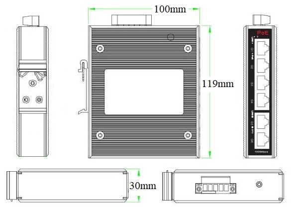 6-port Gigabit industrial PoE switch, industrial PoE switch, PoE switch