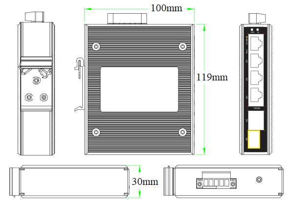 6 port Gigabit industrial PoE switch, industrial PoE switch, PoE switch